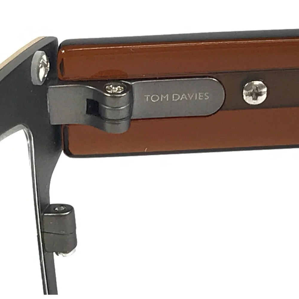 Tom Davies Eyeglasses Frames TD754 Col. 2268 Matte Gold Brown Polished 57-18-145